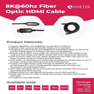 Linetek-8K Fiber Optic Hdmi Cable 20M